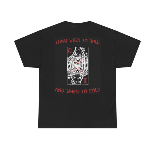 Queen of Hearts Unisex Heavy Cotton Tee - Perfect for Gamers & Card Enthusiasts